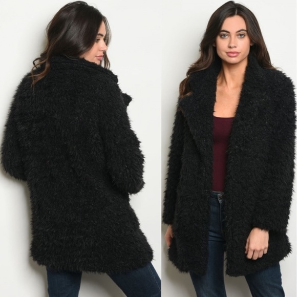 October Love Jackets & Blazers - NWT Black Faux Fur Coat *October Love*
